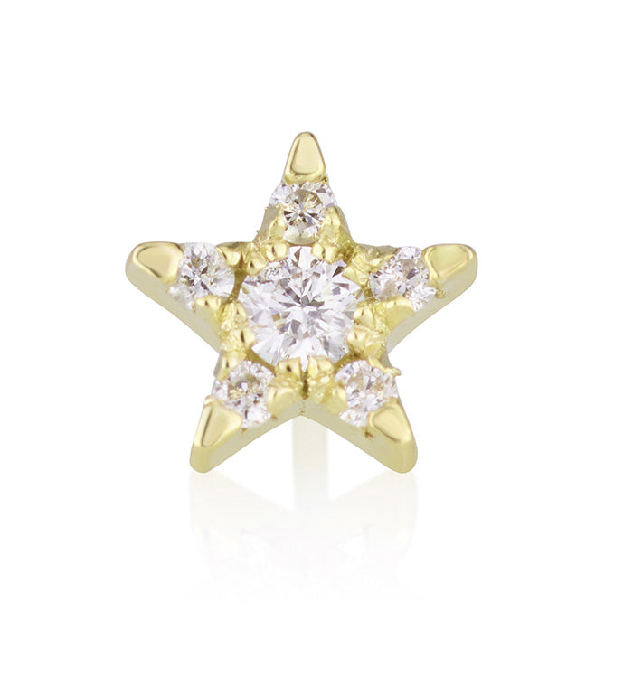 Yellow Gold Star-Shaped Diamond Piercing STAR DIAMONDS PIERCING LABRET