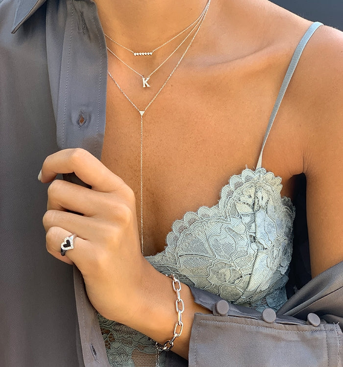 PINKY LEV HEART SIGNET DIAMONDS PINKY RING
