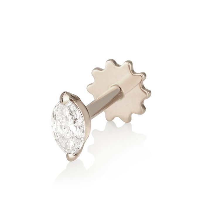 MARQUISE SHAPE LAB DIAMOND PIERCING LABRET 0.15CT