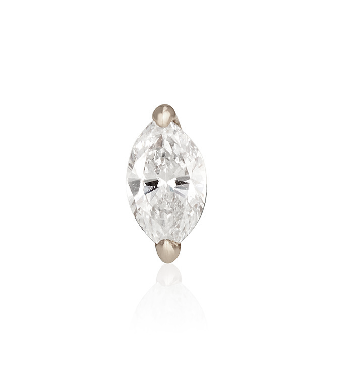 MARQUISE SHAPE LAB DIAMOND PIERCING LABRET 0.15CT