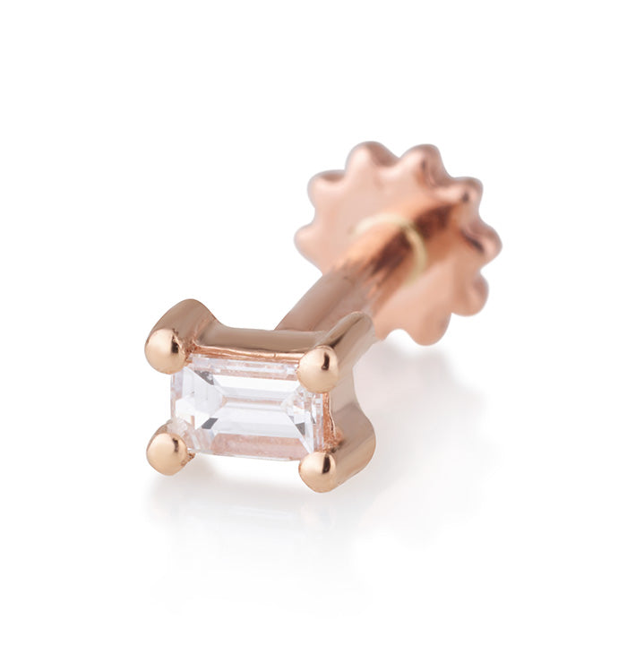 BAGUETTE DIAMOND PIERCING LABRET