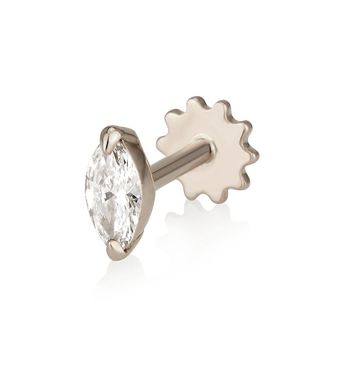 MARQUISE SHAPE LAB DIAMOND PIERCING LABRET 0.25CT