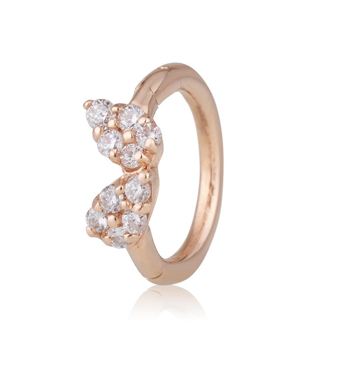 TWO DROPS DIAMONDS SHAPE SMALL CLICKER EARRING