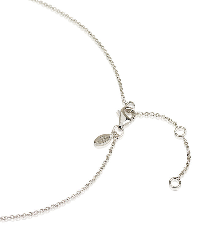 White Gold Necklace Set with Three Diamonds BELL NECKLACE