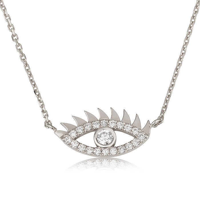 White Gold Eye Necklace Set with Diamonds LIZ EYE NECKLACE