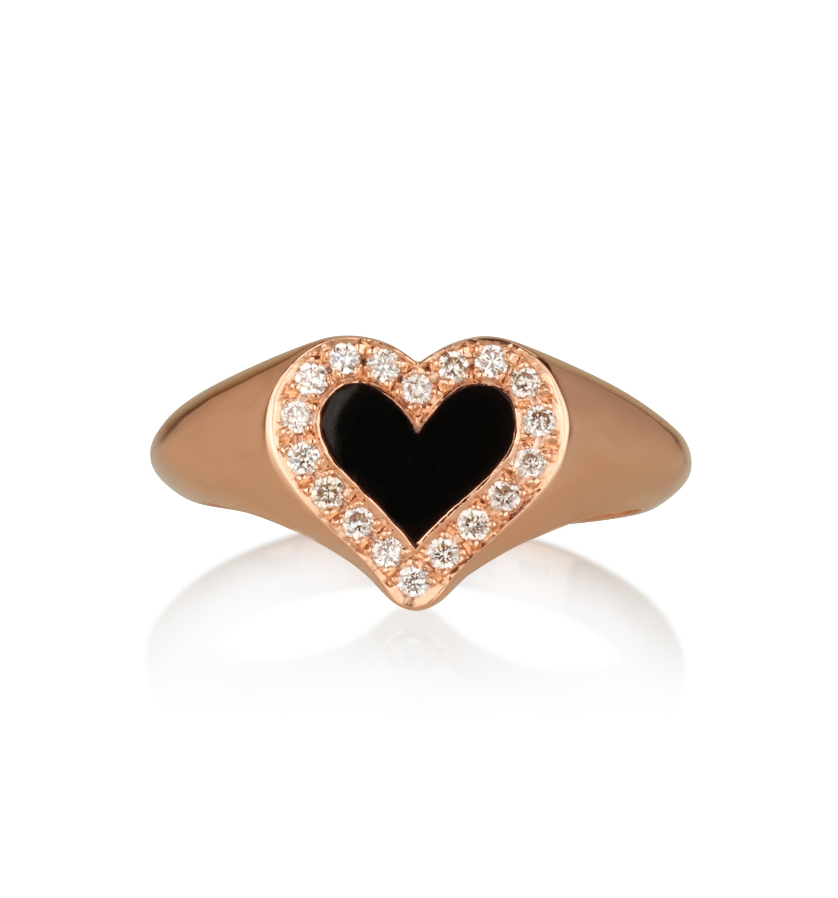 LEV HEART SIGNET DIAMONDS RING