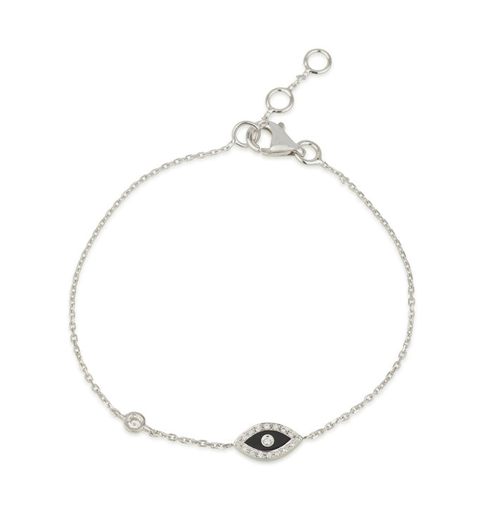 White Gold Eye Bracelet with Black Enamel and Diamond Setting EYE & DIAMOND BRACELET