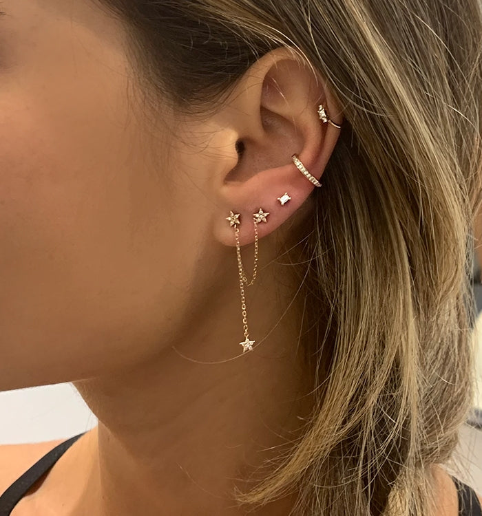 BAGUETTE DIAMOND PIERCING LABRET