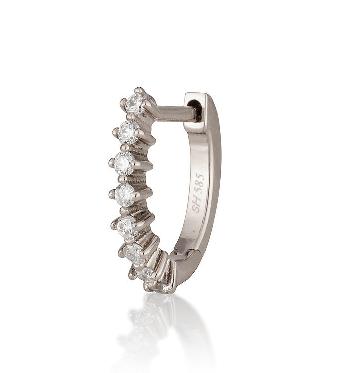 CROWN DIAMONDS HUGGIE HOOP EARRING