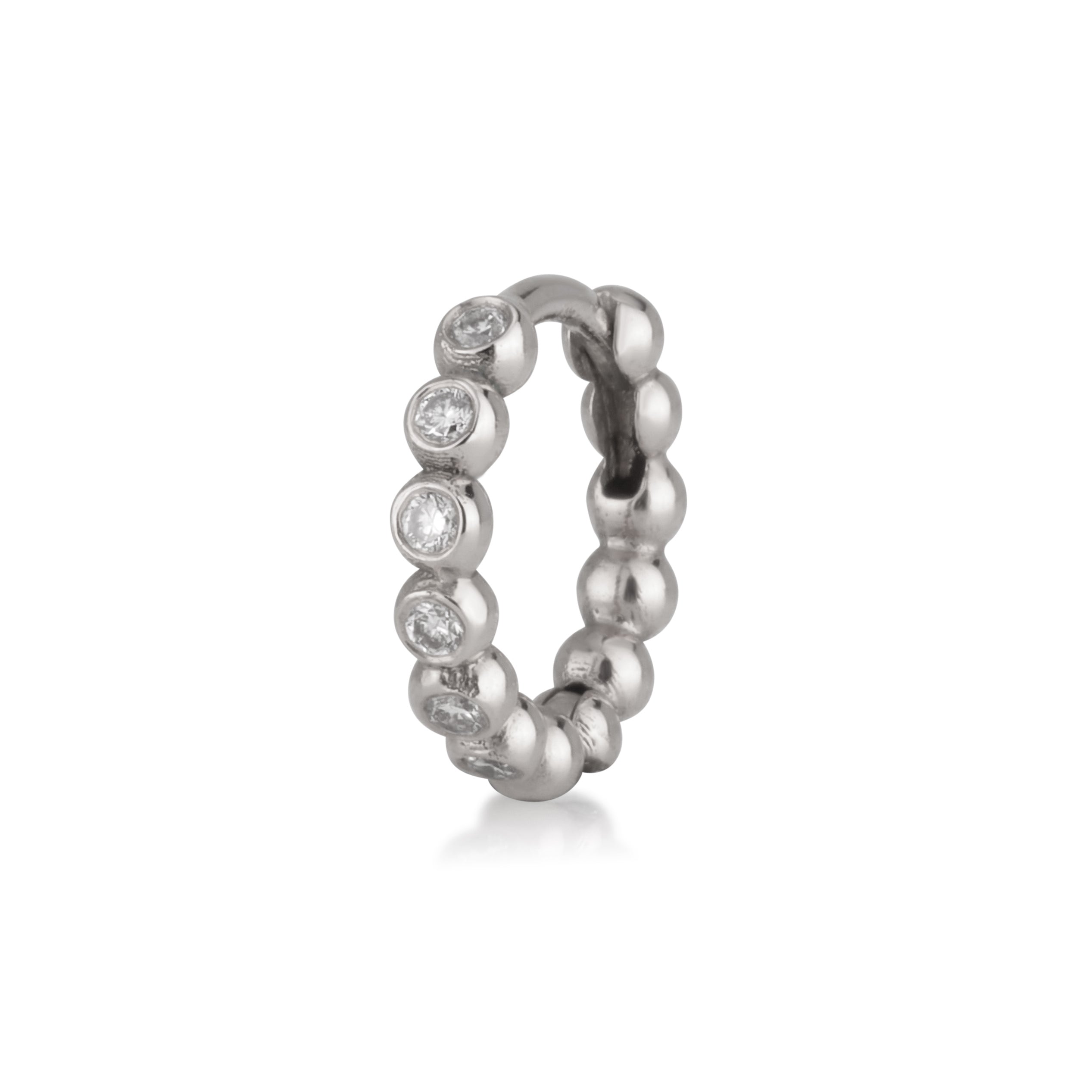 BALLS DIAMONDS HUGGIE EARRING