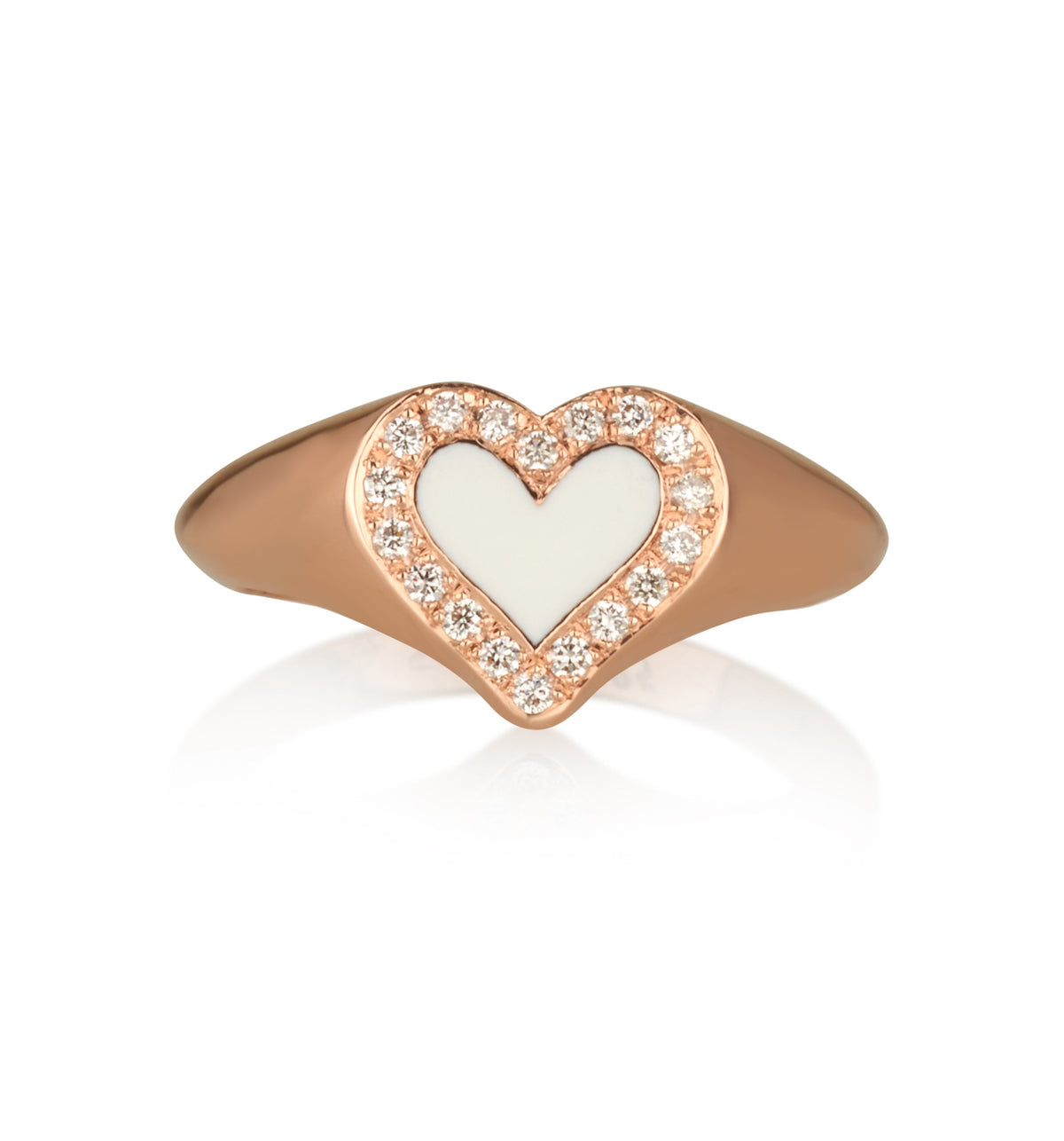PINKY LEV HEART SIGNET DIAMONDS RING