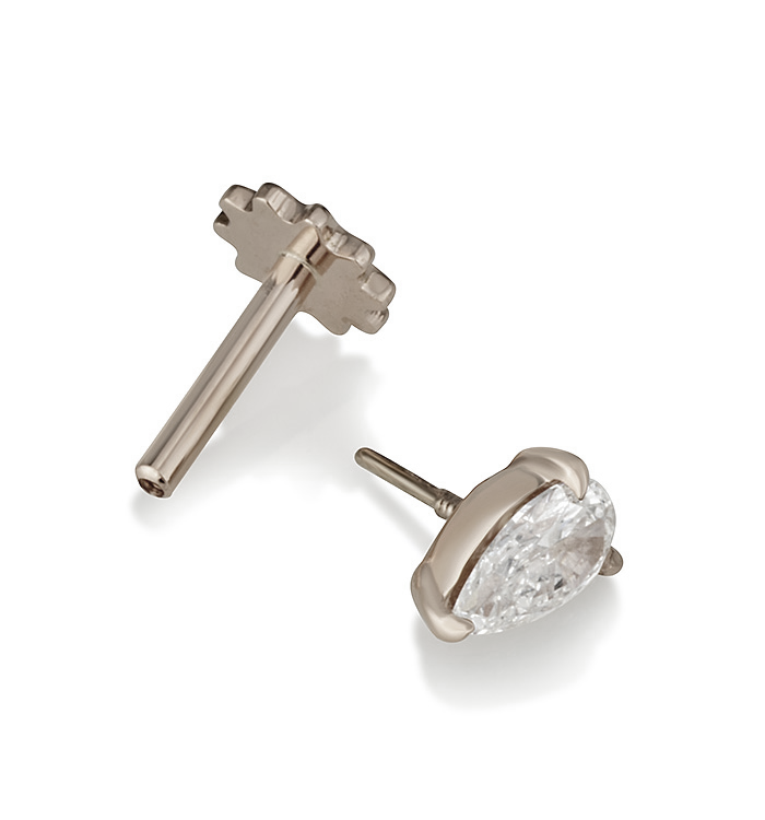 TEARDROP LAB-GROWN DIAMOND PIERCING EARRING 0.30CT
