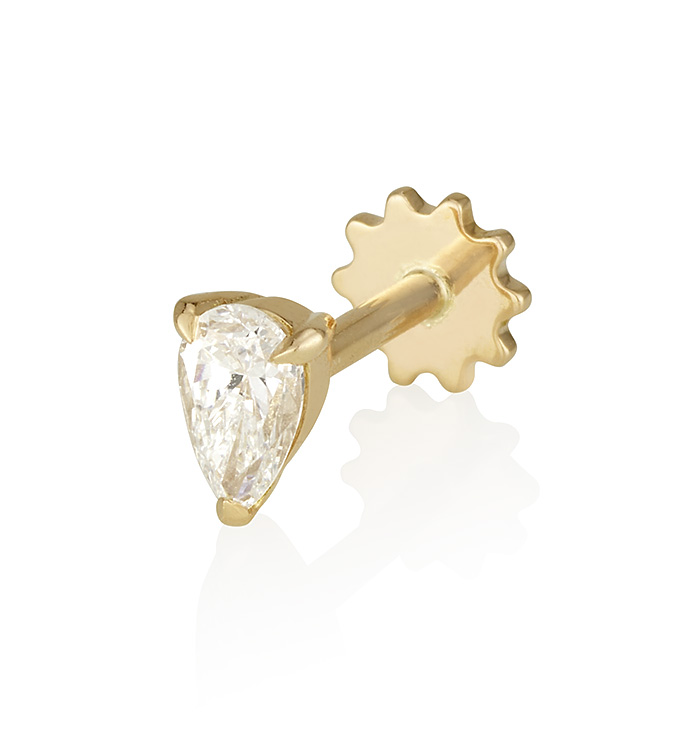 TEARDROP LAB-GROWN DIAMOND PIERCING EARRING 0.30CT
