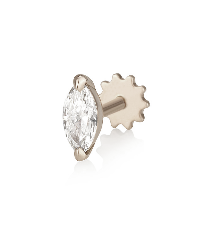 MARQUISE SHAPE LAB DIAMOND PIERCING LABRET 0.35CT