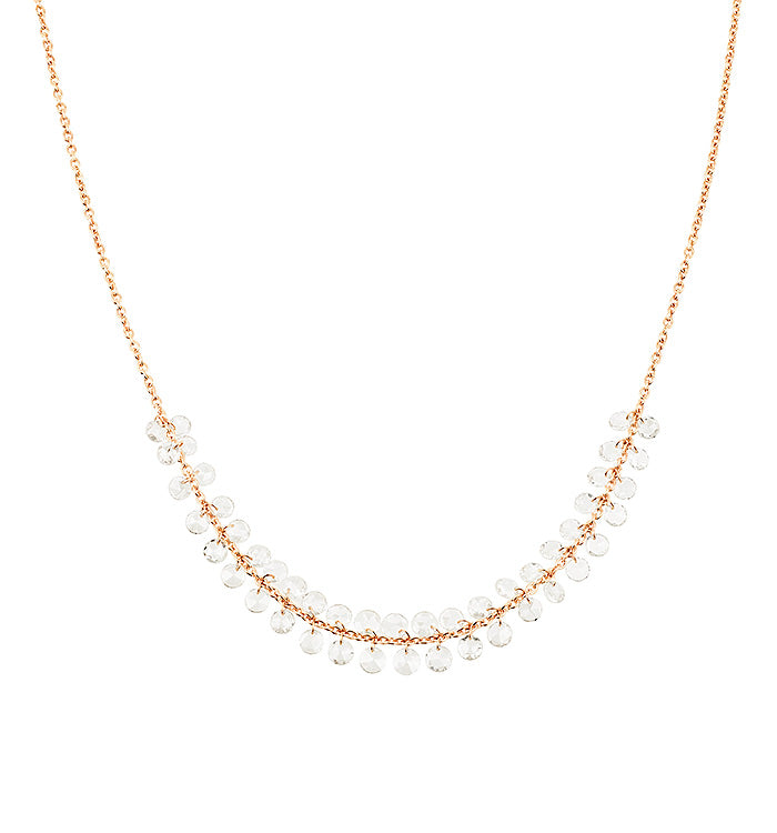 Rose Gold Necklace with Rose-Cut Diamonds BRIGITTE NECKLACE
