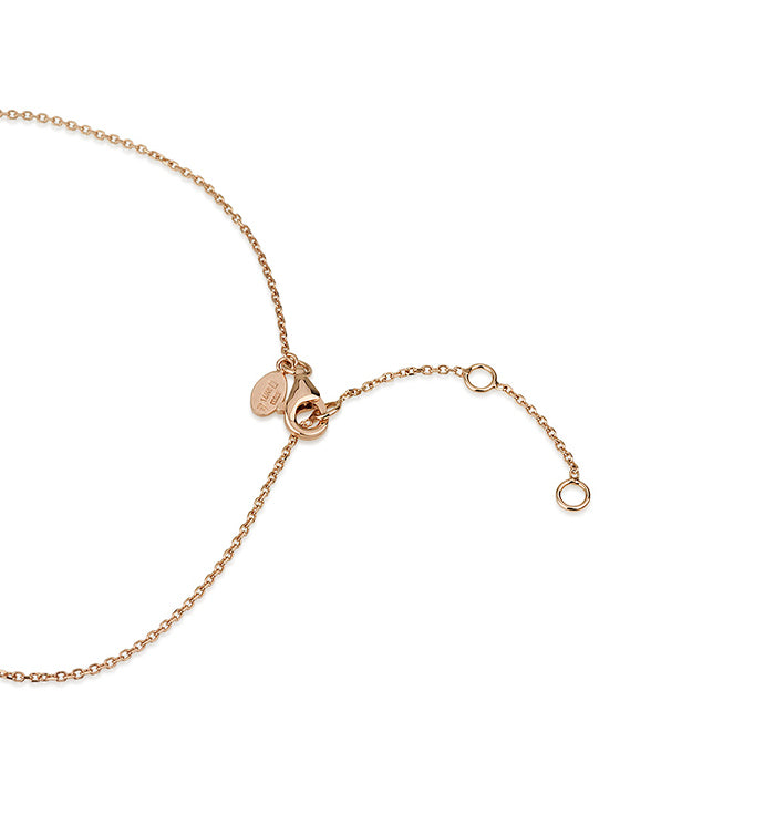 Rose Gold Necklace Set with Three Diamonds BELL NECKLACE