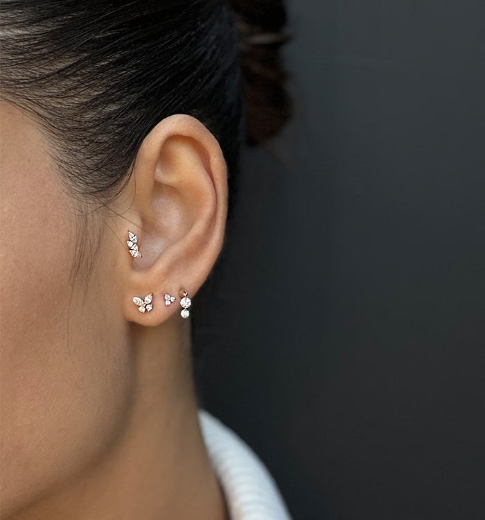 DUET DRILLED DIAMONDS PIERCING LABRET