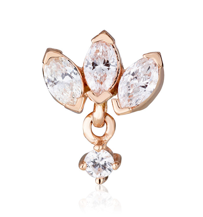 LOTUS MARQUISE DROP DIAMONDS PIERCING EARRING