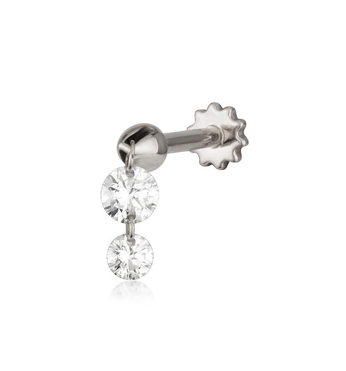 DUET DRILLED DIAMONDS PIERCING LABRET