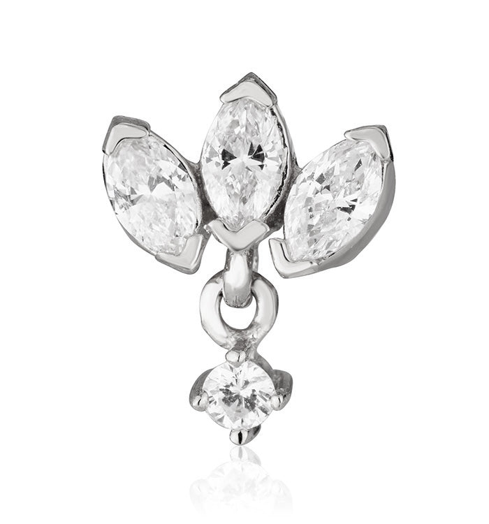 LOTUS MARQUISE DROP DIAMONDS PIERCING EARRING