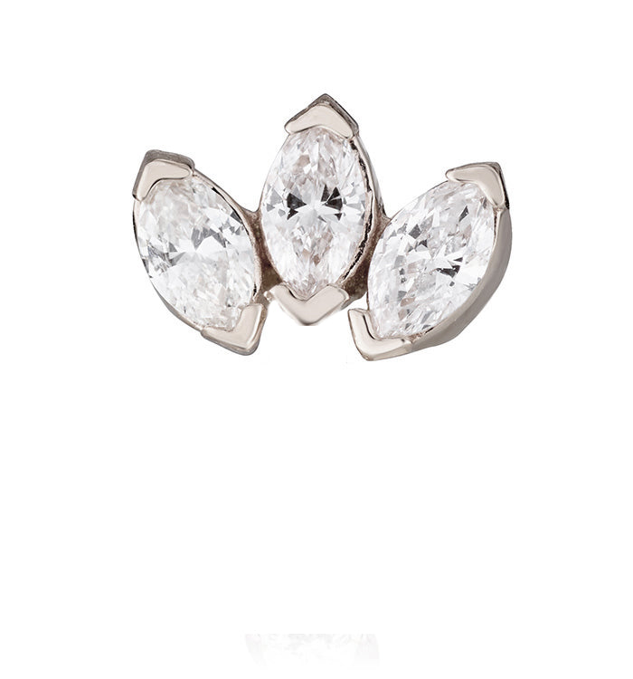 LOTUS MARQUISE DIAMONDS PIERCING EARRING
