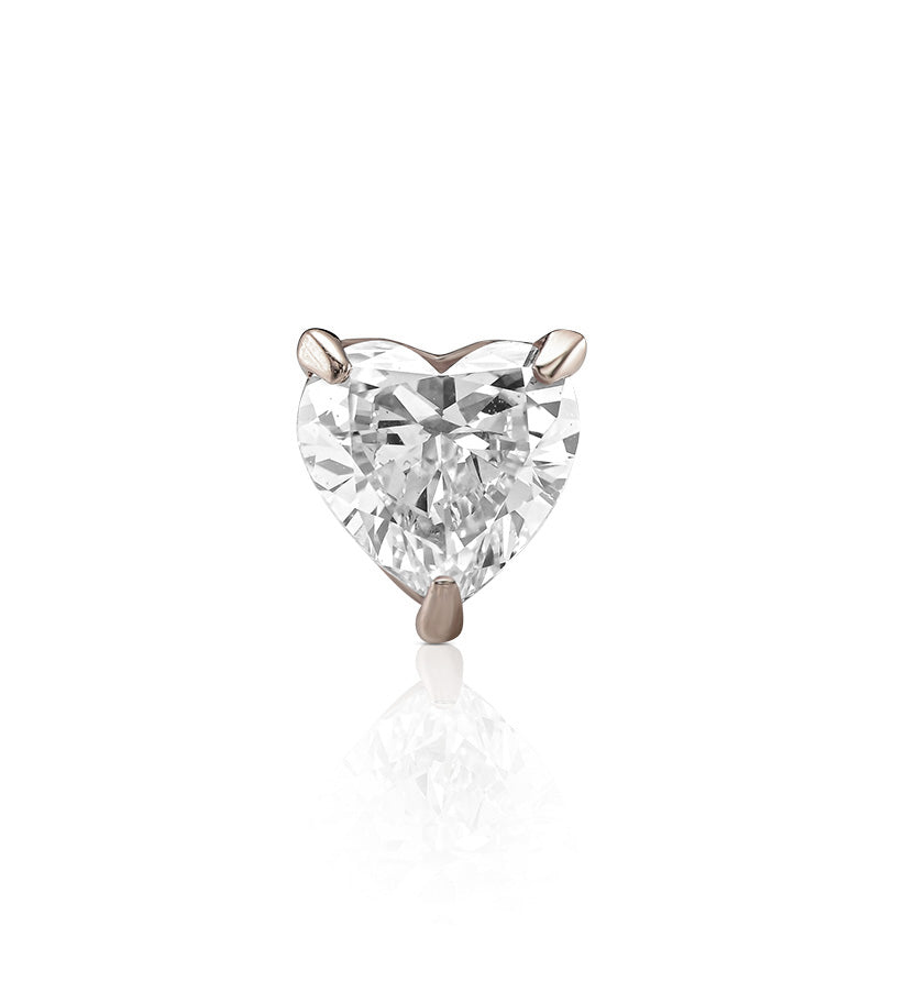 HEART SHAPE LAB DIAMOND PIERCING LABRET 0.55CT