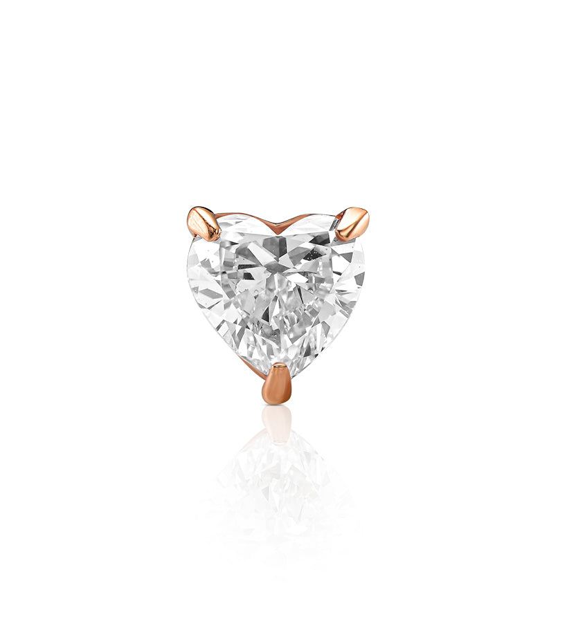 HEART SHAPE LAB DIAMOND PIERCING LABRET 0.55CT