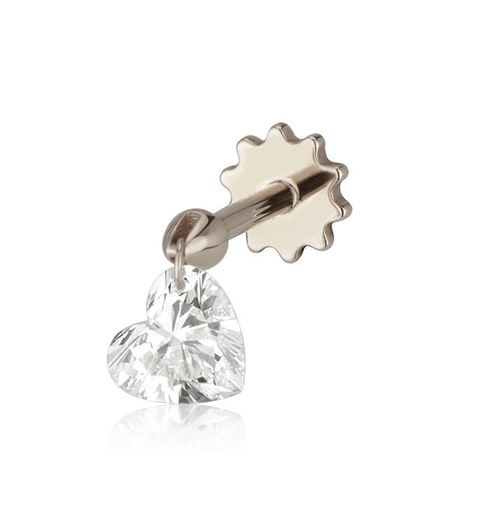 DRILLED HEART SHAPE LAB DIAMOND EARRING 0.55CT
