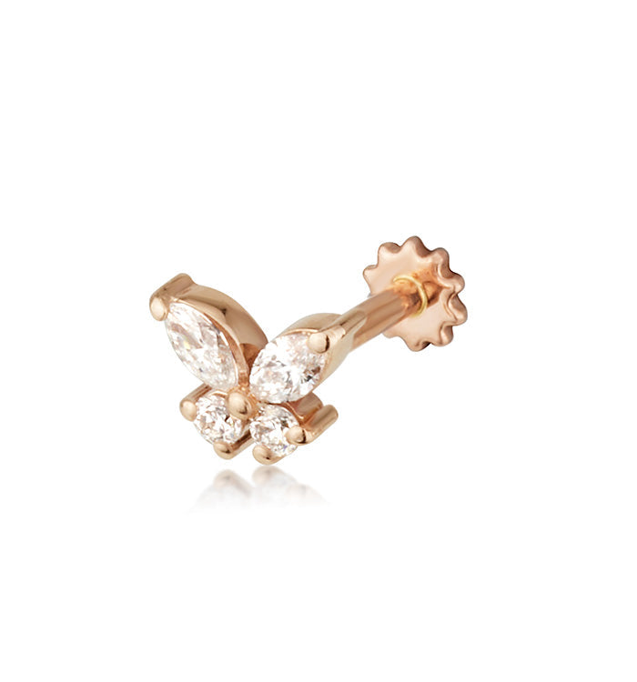 BUTTERFLY DIAMOND PIERCING EARRING