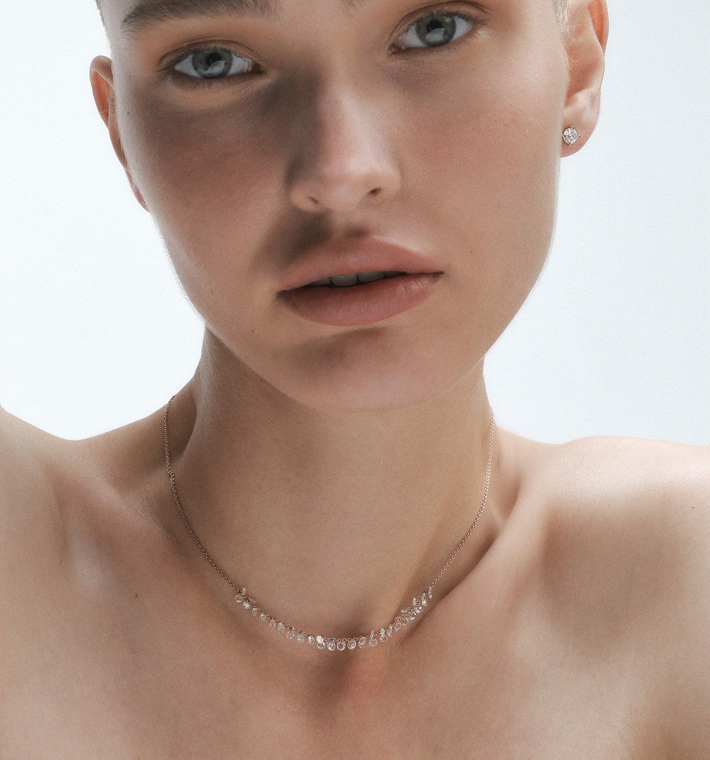 Rose Gold Necklace with Rose-Cut Diamonds BRIGITTE NECKLACE