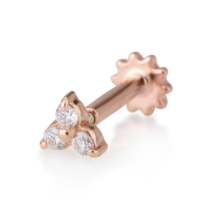 TRIO DIAMONDS PIERCING LABRET