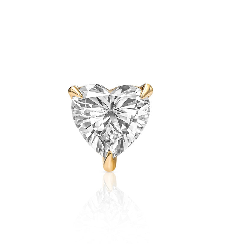 HEART SHAPE LAB DIAMOND PIERCING LABRET 0.75CT