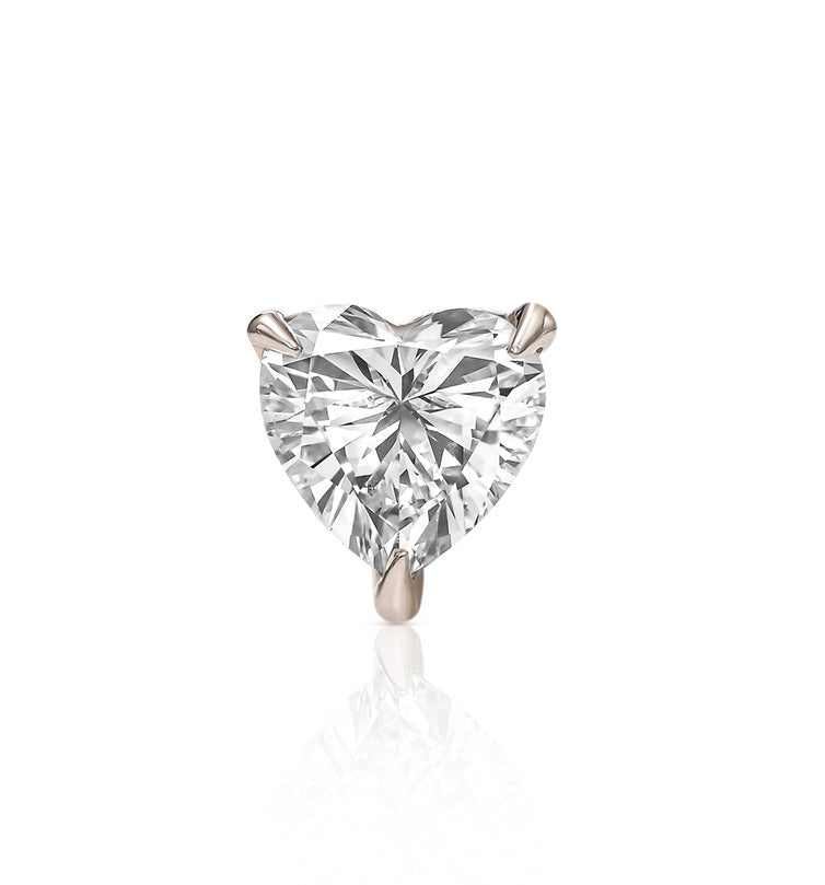 HEART SHAPE LAB DIAMOND PIERCING LABRET 0.75CT