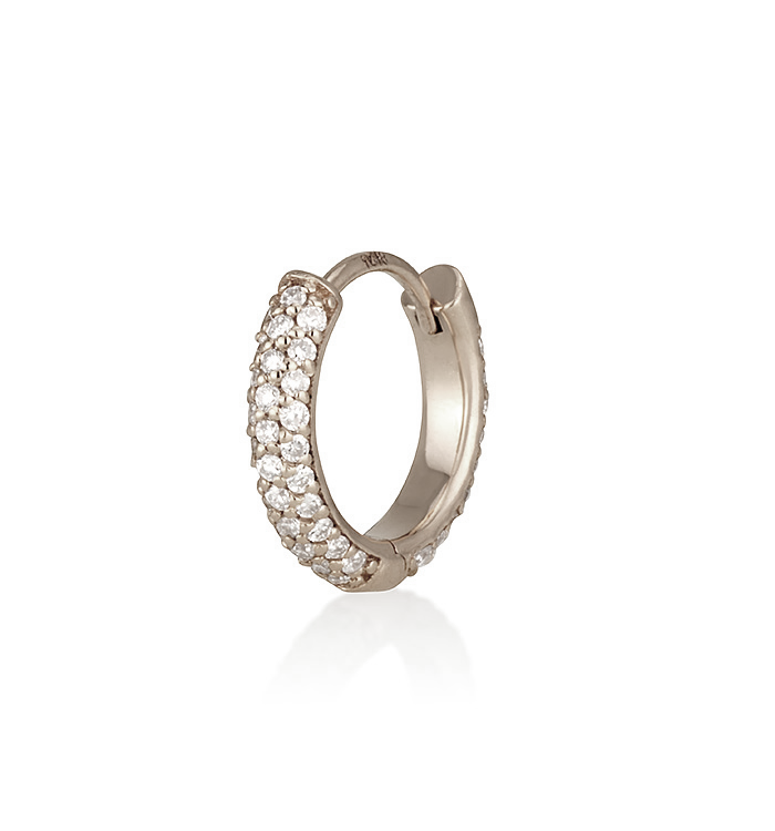 360 DEGREES HOOP DIAMONDS EARRING