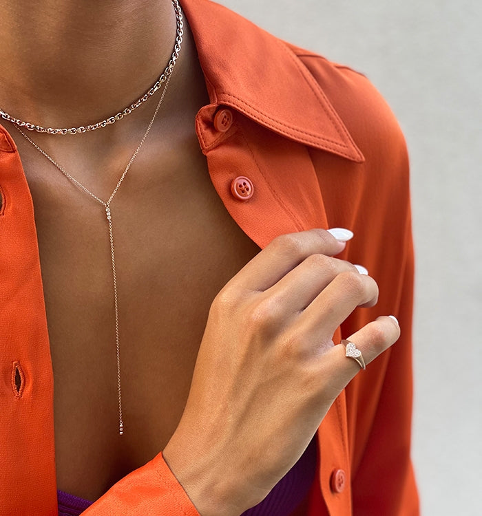 Rose Gold Pinky Heart Signet Ring Set with Diamonds PINKY HEART SIGNET RING