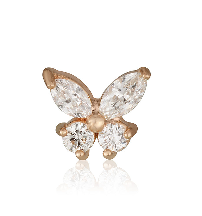 BUTTERFLY DIAMOND PIERCING EARRING