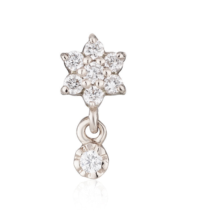 FLOWER DIAMONDS PIERCING LABRET