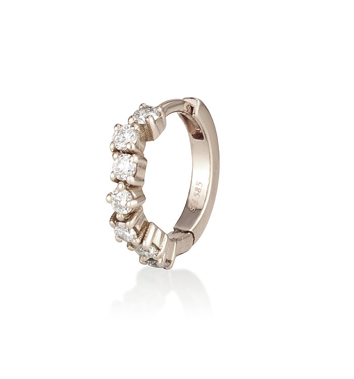 HOOP THIN ALL SHINE HUGGIE DIAMONDS EARRING
