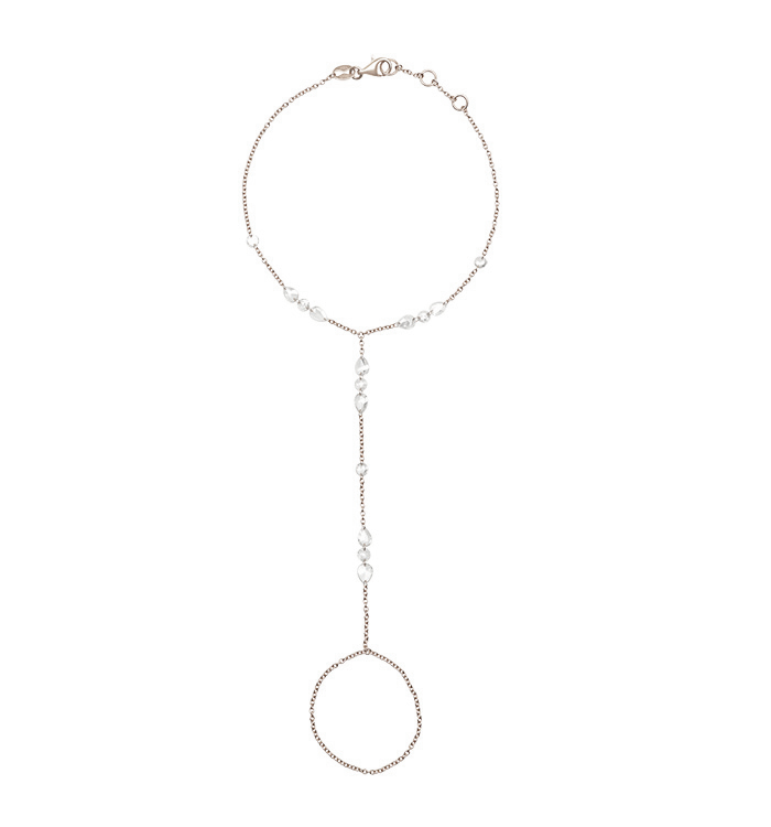 Luxury Hand Bracelet in White Gold with Rose-Cut Diamonds ANAYA BRACELET