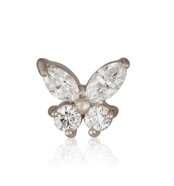 BUTTERFLY DIAMOND PIERCING EARRING