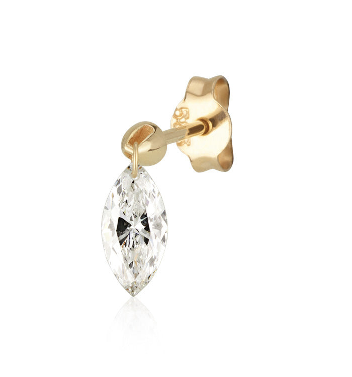 MARQUISE DRILLED LAB DIAMOND STUD EARRING 0.25 CT