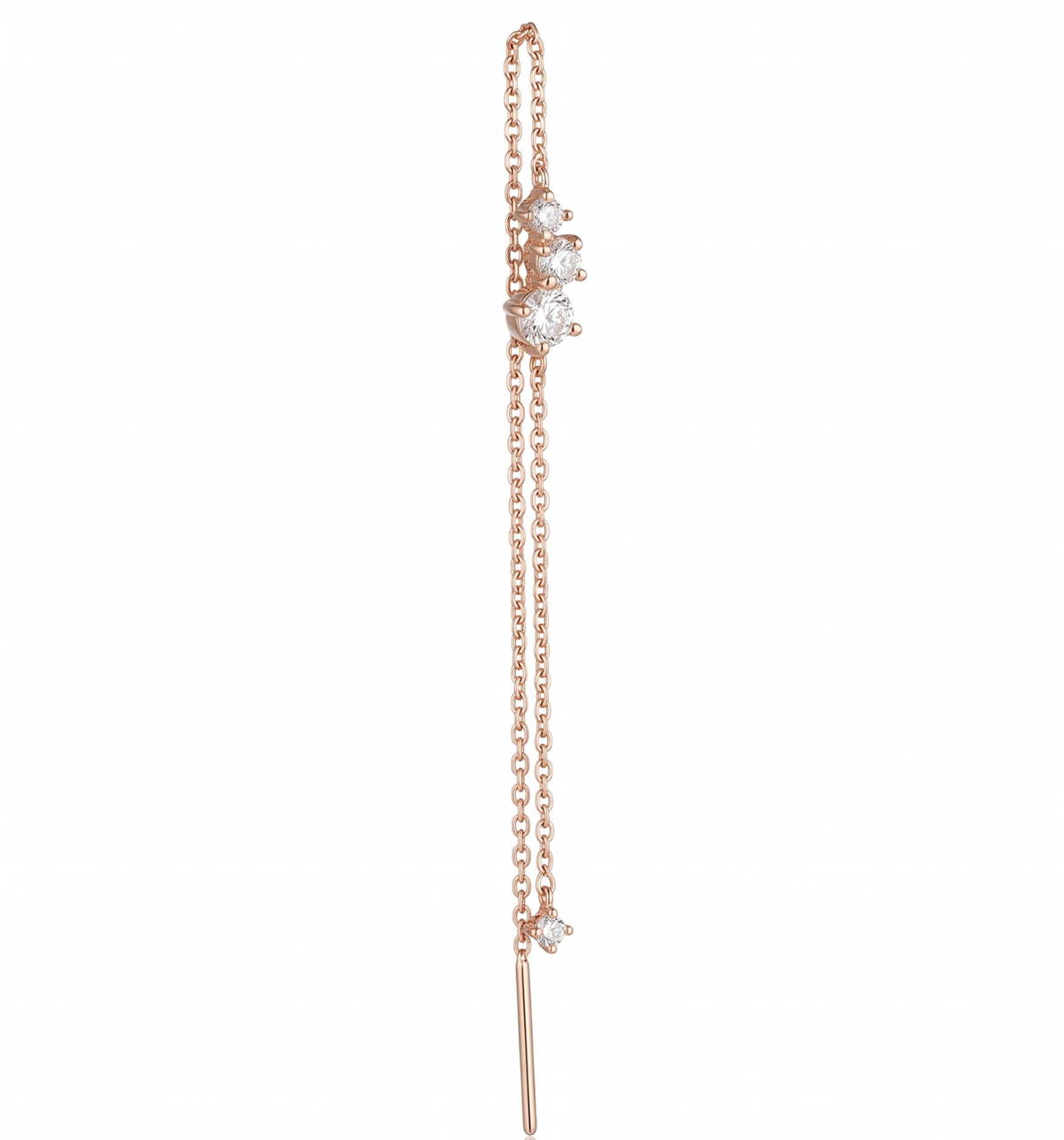 HONEY ARIEL earring in 14K rose gold set with natural diamonds