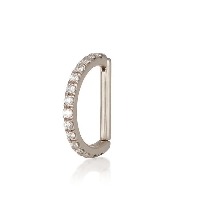 HOOP-LOOK DIAMONDS D PIERCING EARRING 8MM