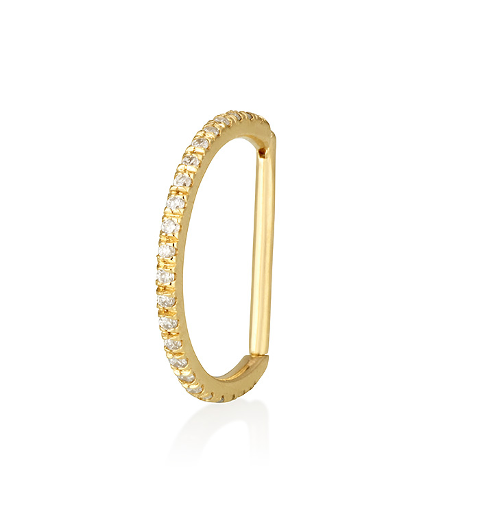 HOOP-LOOK DIAMONDS D PIERCING EARRING 12MM