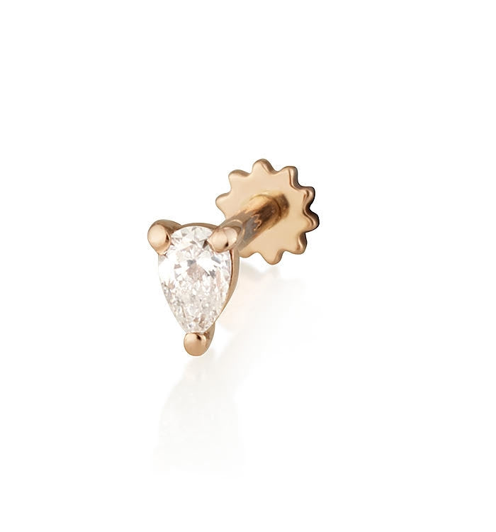 PEAR SHAPE DIAMONDS PIERCING EARRING