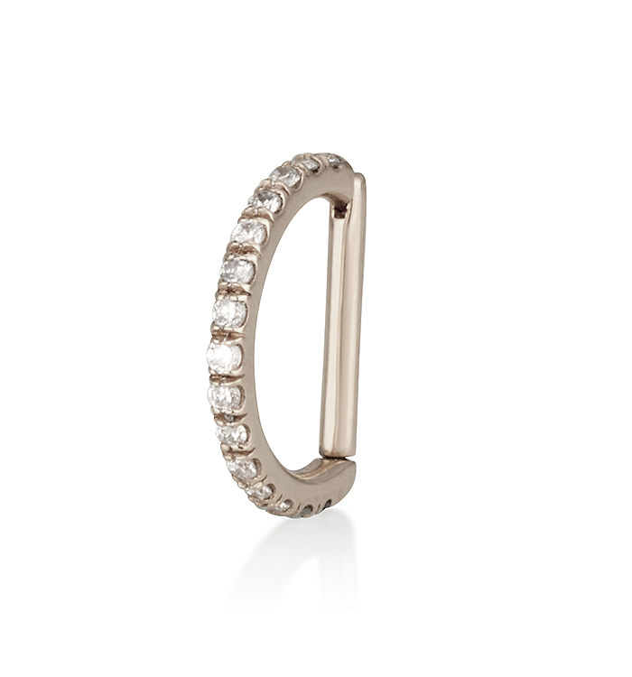 HOOP-LOOK DIAMONDS D PIERCING EARRING 7MM