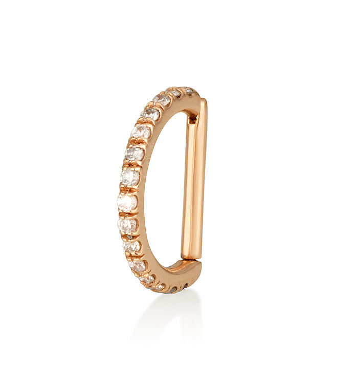 HOOP-LOOK DIAMONDS D PIERCING EARRING 7MM