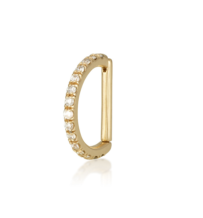 HOOP-LOOK DIAMONDS D PIERCING EARRING 8MM