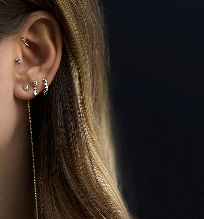 HOOP-LOOK DIAMONDS D PIERCING EARRING 8MM