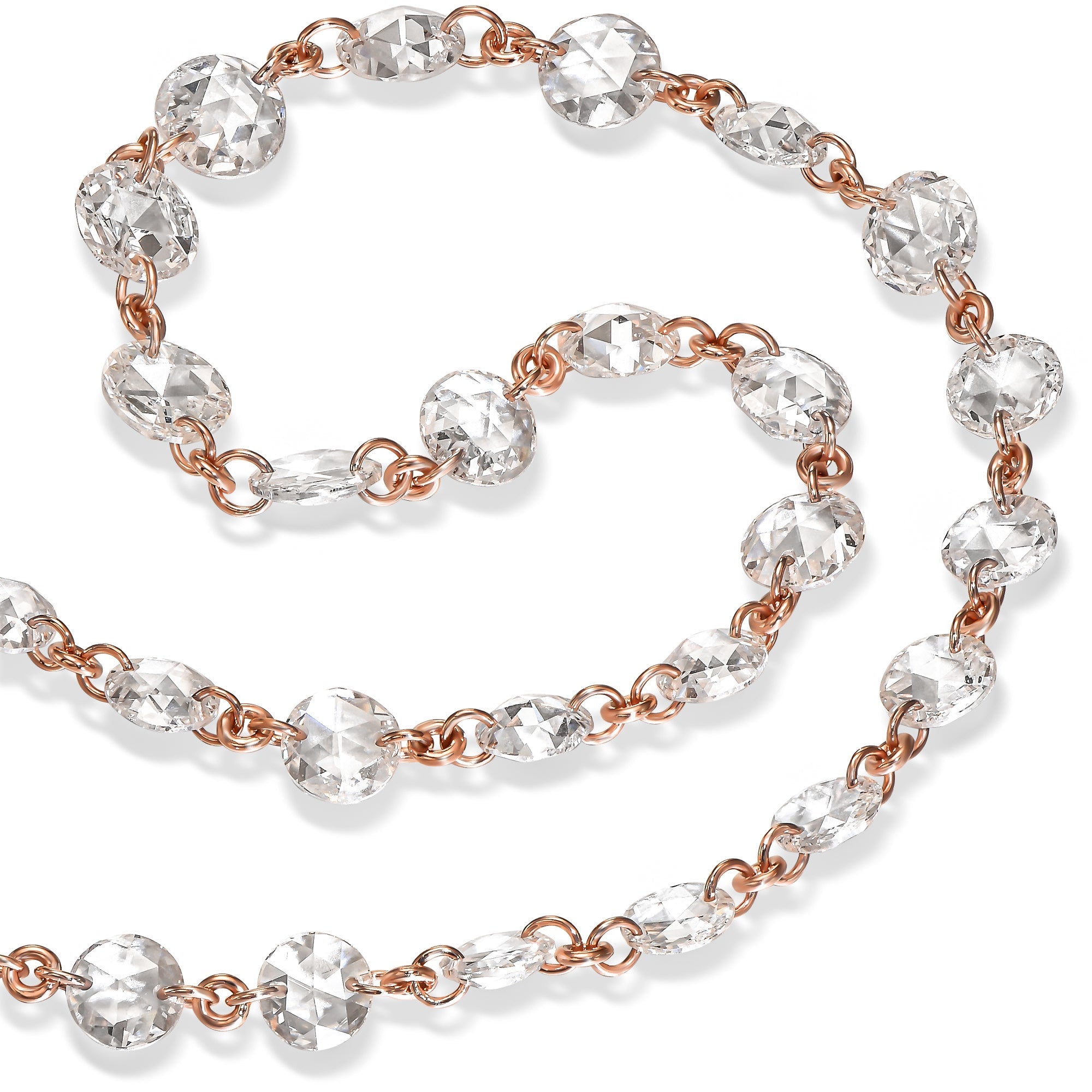 Rose Gold Necklace with Rose-Cut Diamonds RITA NECKLACE
